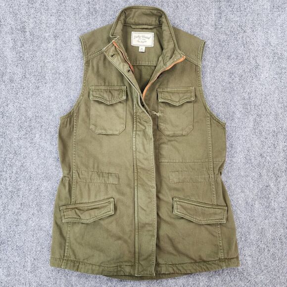 Lucky Brand Jackets & Blazers - Lucky Brand Vest Womens XS Green Full Zip Button Military Style Cargo Pockets